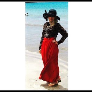 Stunning red and leopard dress